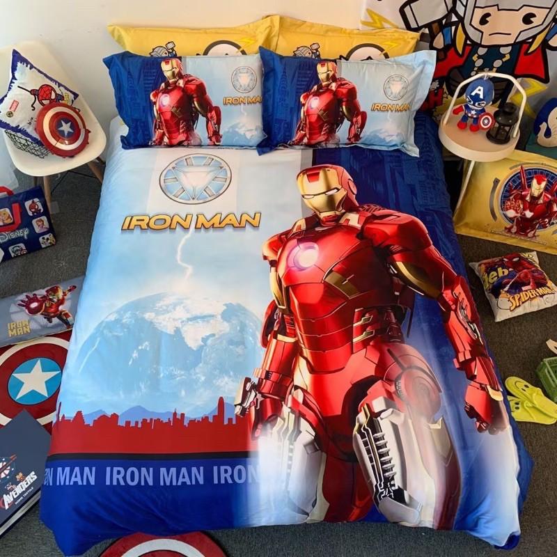 Bộ Chăn Ga Gối Cotton Disney 100%cotton Hàng Nhập khẩu Cao Cấp 4 Món Siêu Anh Hùng