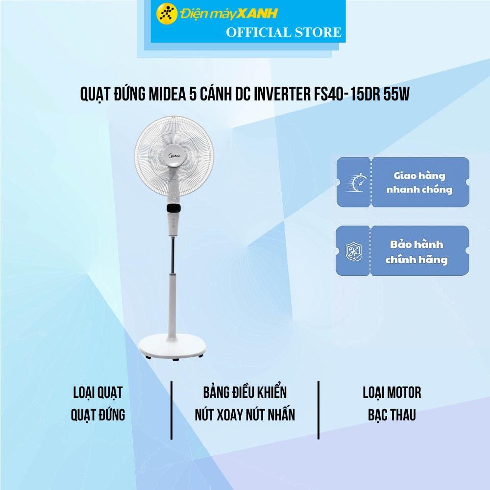 Quạt đứng Midea 5 cánh DC inverter FS40-15DR 55W - Hàng Chính Hãng