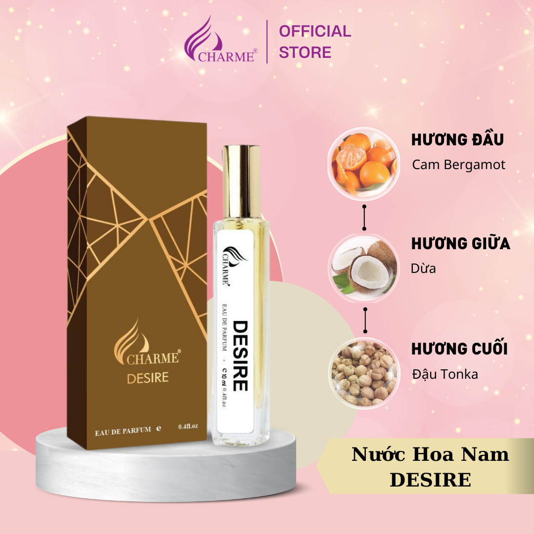 Nước Hoa Nữ Thơm Lâu CHARME Chính Hãng Lưu Hương Lâu Từ 8-12 Tiếng, Hương Thơm Đẳng Cấp Phù Hợp Cả Nam, Nữ 10ml