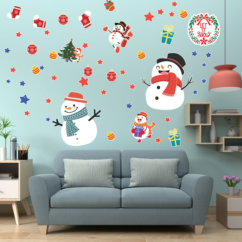 LET IT SNOW - Sticker decal hình dán trang trí theo mùa Noel Giáng Sinh