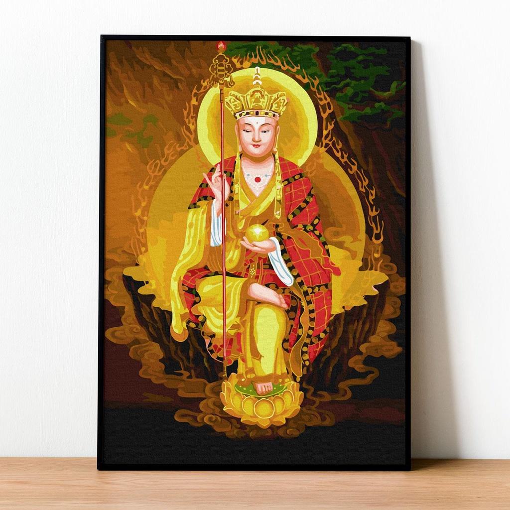 Tranh số hóa Phật Địa Tạng đã căng khung 40x50cm