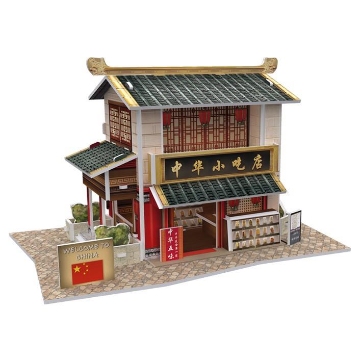 Mô hình giấy 3D - Bộ nhà truyền thống Trung Quốc - Chinese Snack Shop- W3129h