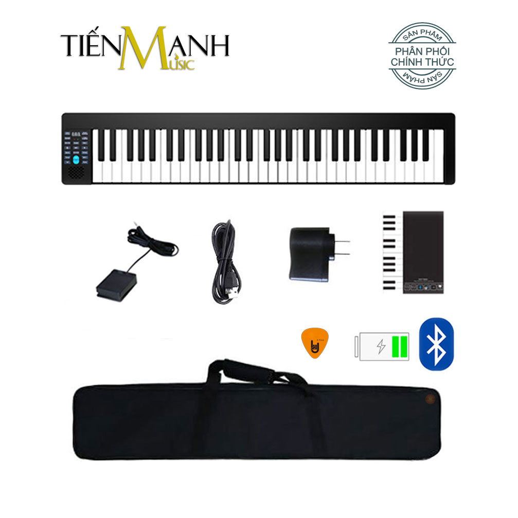 Đàn Piano Điện Konix PJ61Z - 61 Phím cảm ứng lực Midi Keyboard Controllers PJ61 Hàng Chính Hãng - Kèm Móng Gẩy DreamMaker