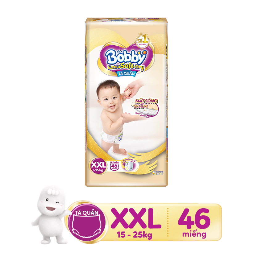 Tã quần Bobby Quần Extra Soft Dry đủ size M64 - L56 - XXL46