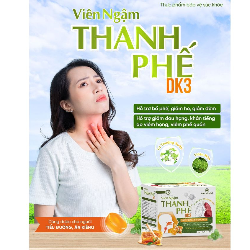 Hộp Siro Thanh Phế DK3 Hỗ Trợ Giảm Ho Tiêu Đờm 30 gói x 5ml