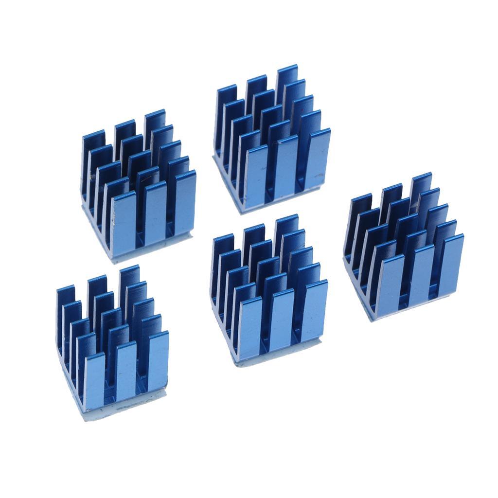 5 Pieces Set Blue Adhesive Heat Sink Cooling Set for 3D Printer Parts A4988 Motor Drive