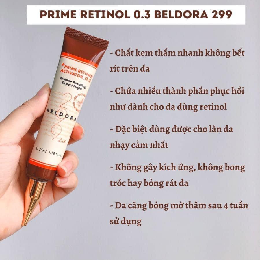 Kem Dưỡng Retinol 0.3 Xóa Nếp Nhăn, Căng Bóng Da Beldora 299 Prime Retinol Activator 0.3 35ml