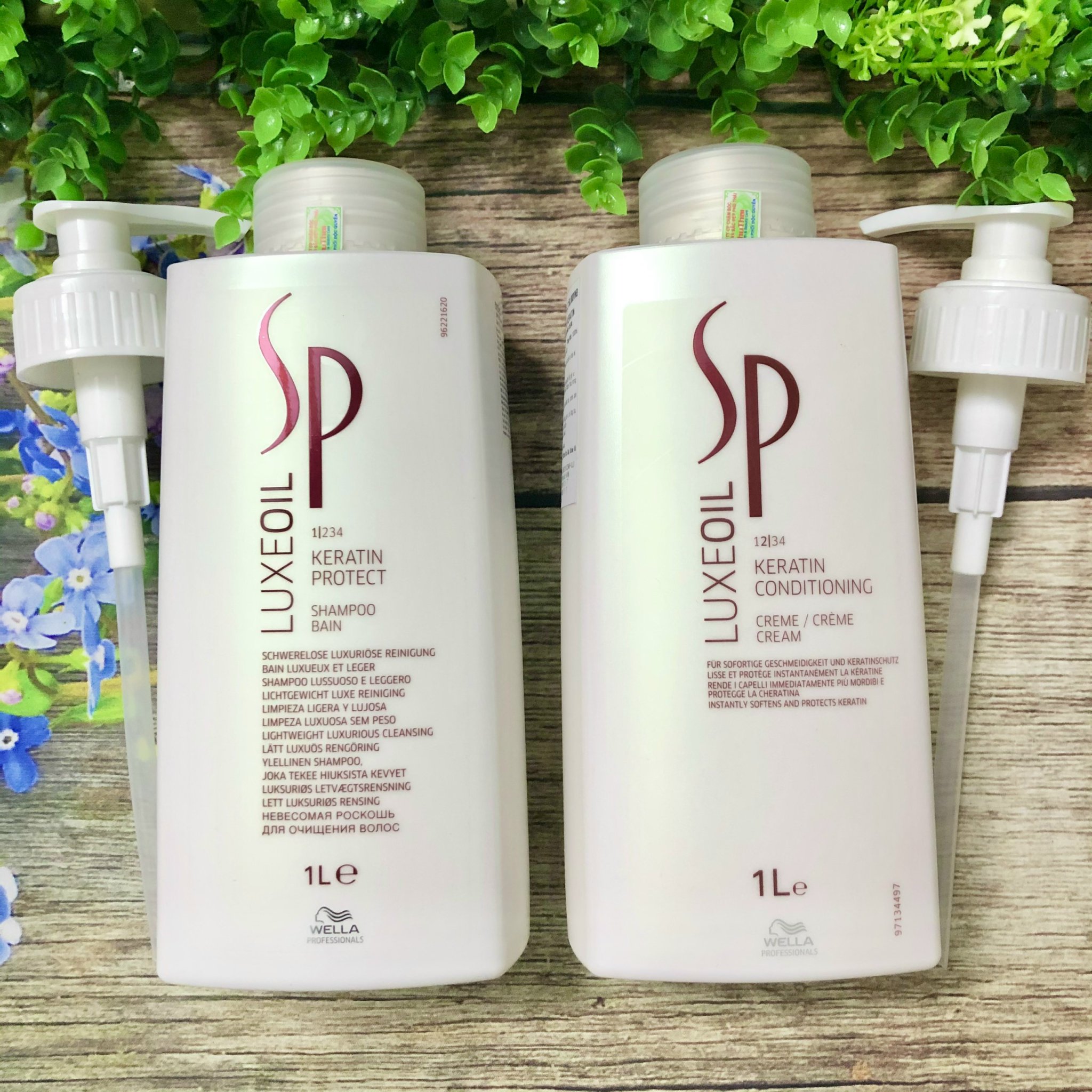 BỘ DẦU GỘI XẢ WELLA SP LUXEOIL KERATIN PROTECT SIÊU MỀM MƯỢT PHỤC HỒI TÓC ĐỨC 1000ML*2