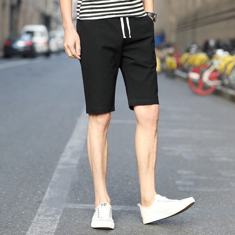 Quần Short Kaki lưng thun nam - Sọt Lững Kiểu Dáng Thể Thao Unisex sáu Màu Đen, Xám.đỏ,rêu.kem,trắng 05x
