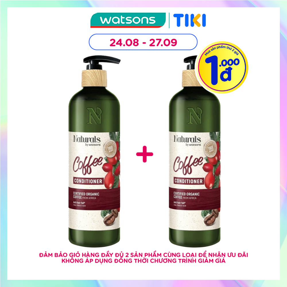 Dầu Xả Naturals By Watsons True Natural Chiết Xuất Coffee 490ml