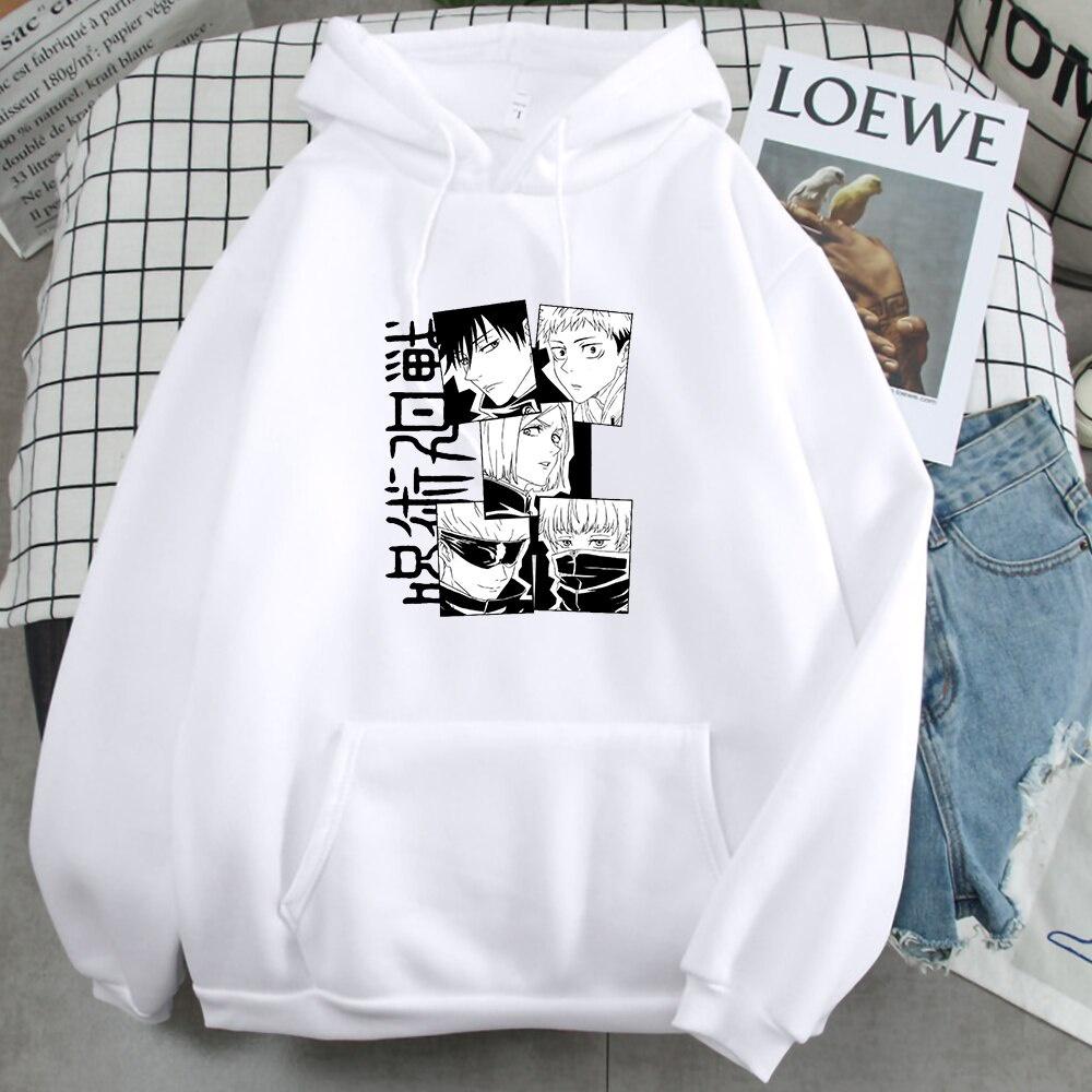 Áo Hoodie cổ tròn in hình Anime Jujutsu Kaisen manga màu trắng độc đẹp giá rẻ cực HOT bán chạy