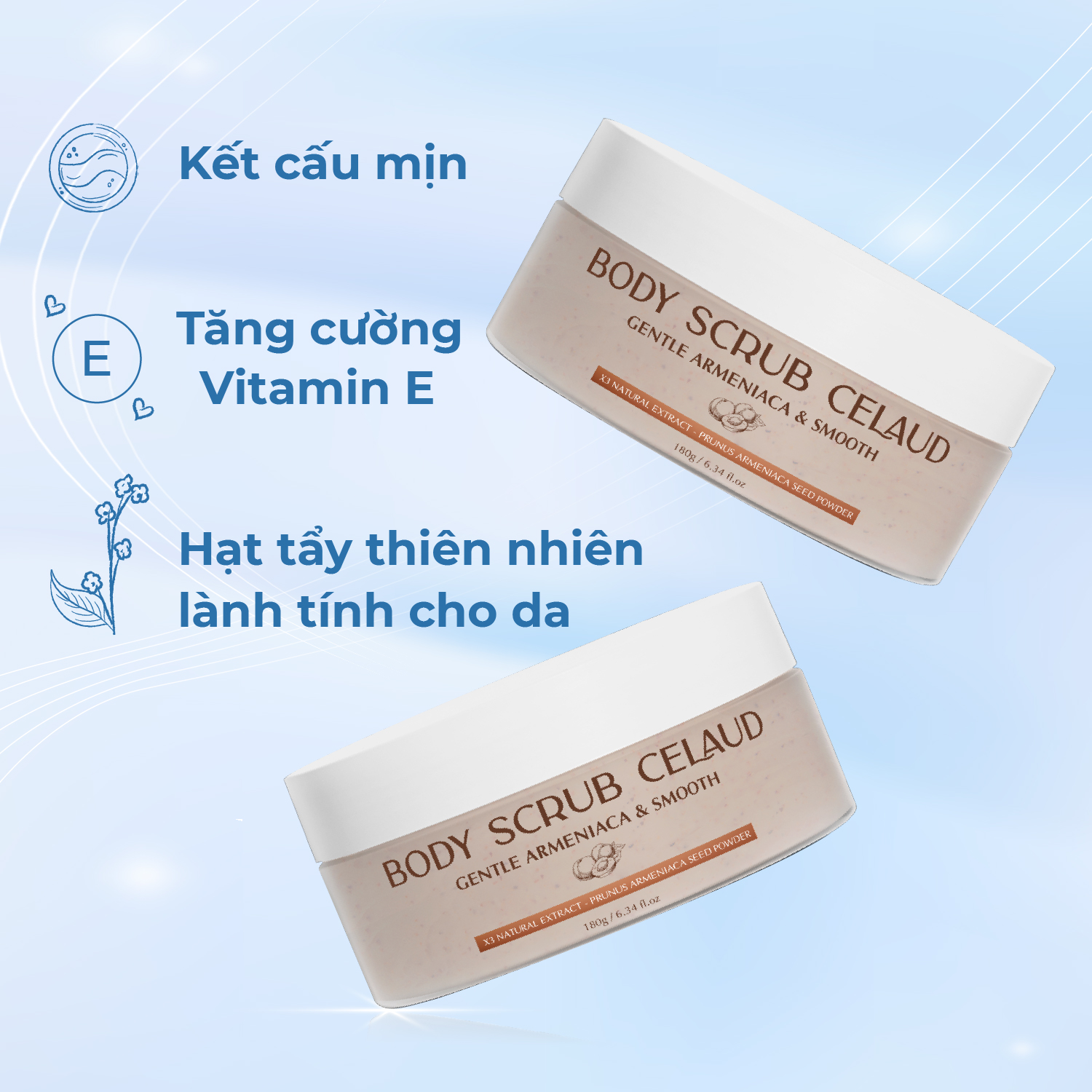 Tẩy tế bào chết, tái tạo và làm mịn da Body Scrub Celaud