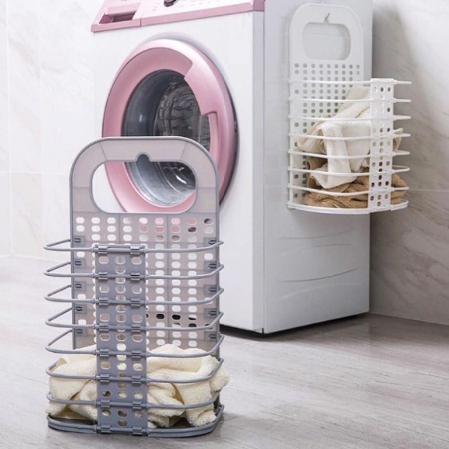 Combo 2 giỏ đựng đồ treo tường + tặng móc treo quần áo có 8 kẹp tiện lợi