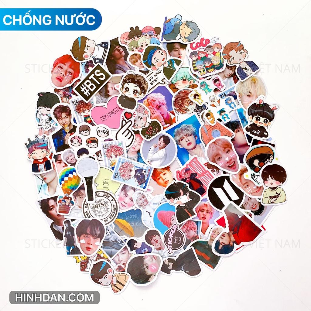 Sticker BTS nhóm nhạc Hàn Quốc - Dán Trang Trí - Chất Liệu PVC Cán Màng Chất Lượng Cao Chống Nước, Chống Nắng, Không Bong Tróc Phai Màu