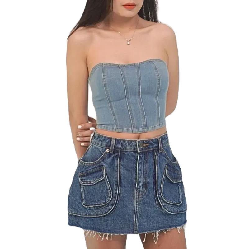 Quần short jean nữ túi hộp siêu bụi - Quần bò nữ túi hộp, ống rộng Phong Cách Đường Phố Gợi Cảm Cho Nữ | Samma Jeans - Quần Short