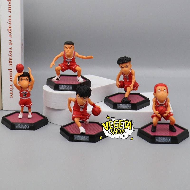 Mô hình Slam Dunk - Set Mô hình bóng rổ Rukawa Hanamichi Takenori Ryota Mitsui Akagi - Team bóng rổ trường Shohoku - 8cm