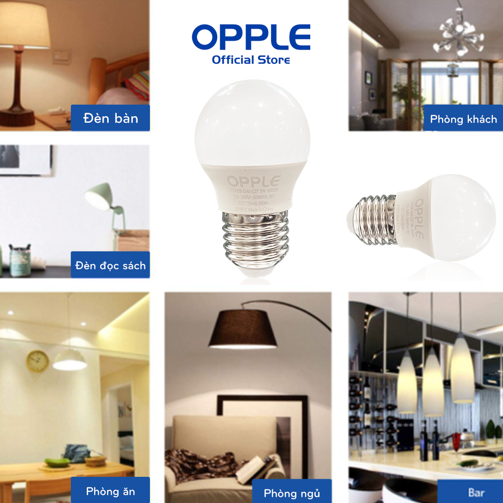 Hình ảnh Bóng Đèn OPPLE LED Bulb Eco Save G45 E27 3W Ánh Sáng Vàng 3000K - Sáng Hơn Theo Cách Tiết Kiệm Hơn