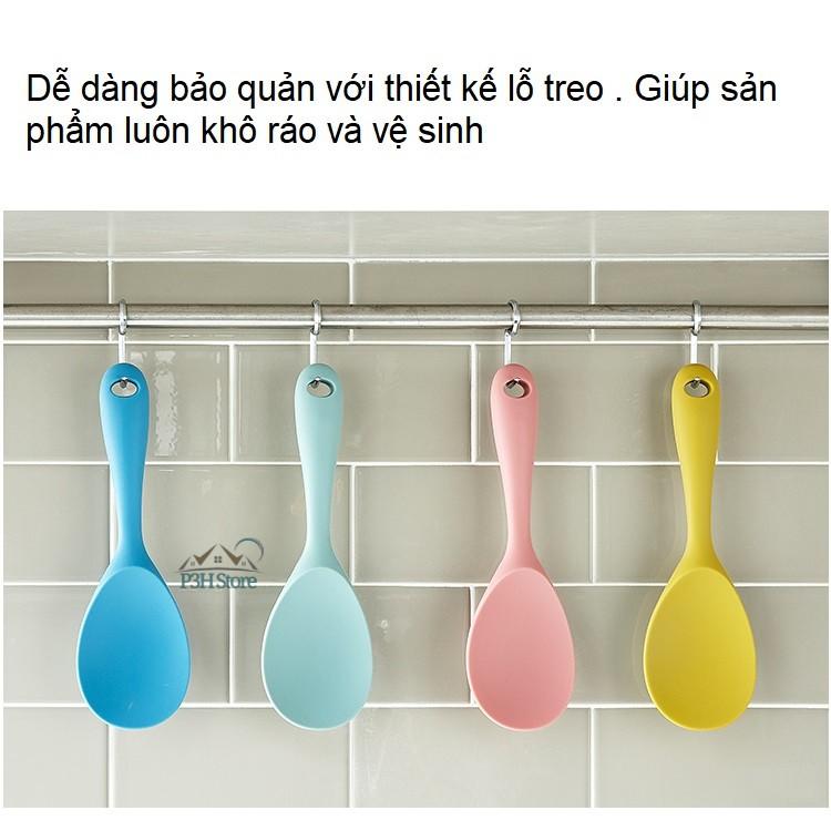 Muôi múc cơm vá xới cơm Lock&amp;Lock bằng nhựa bọc Silicone chịu nhiệt độ cao CKT207