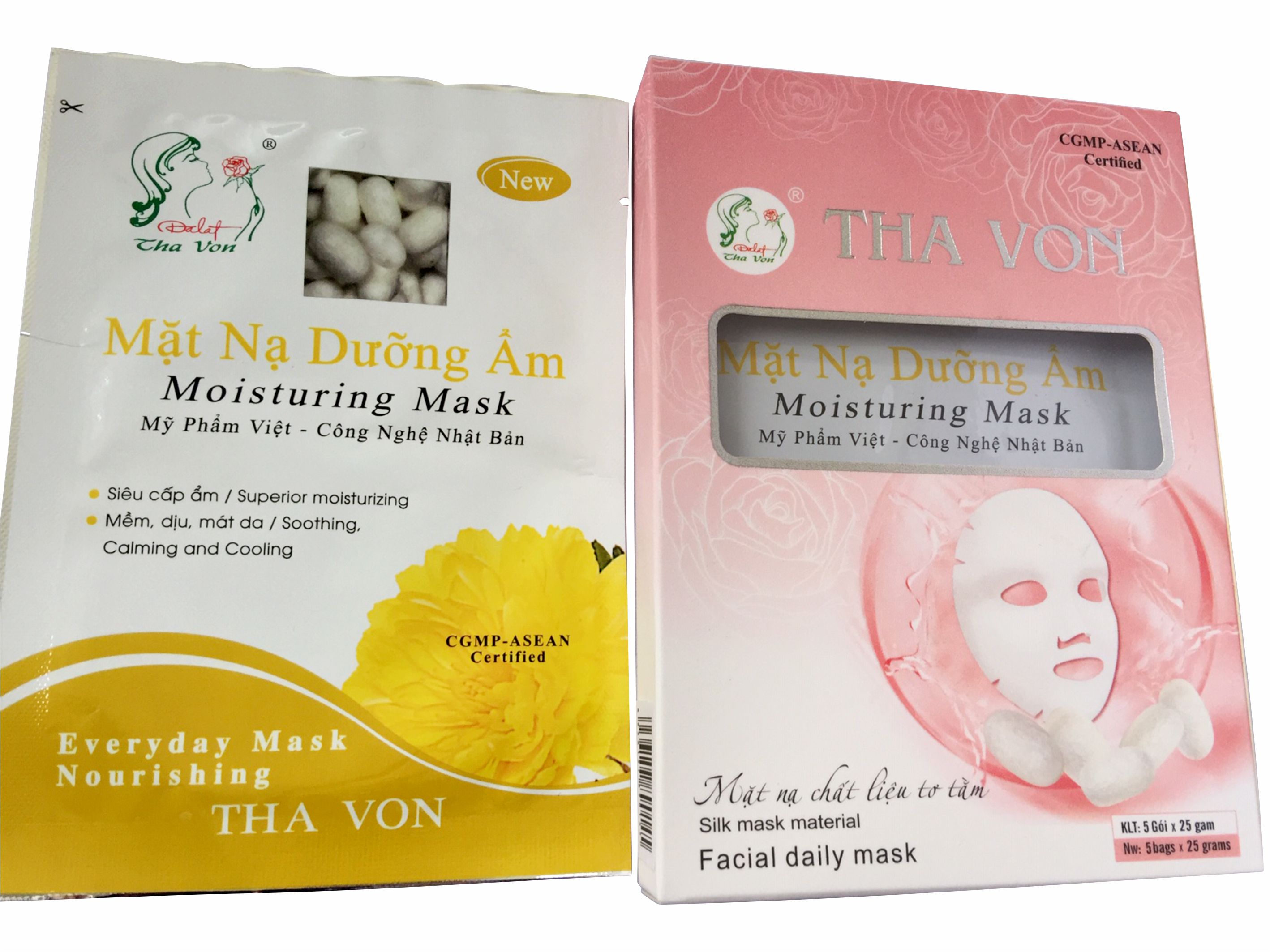 Mặt Nạ Dưỡng Ẩm  Dalat Tha Von Hộp 5 Gói chất liệu lụa