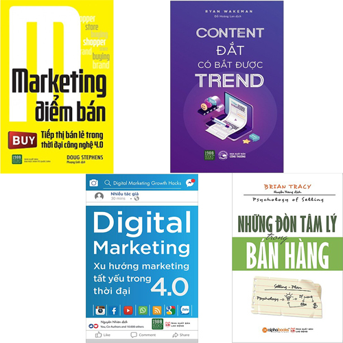 Combo 4 Cuốn Sách Về Nghệ Thuật Bán Hàng : Marketing Điểm Bán + Content Đắt Có Bắt Được Trend + Những Đòn Tâm Lý Trong Bán Hàng + Digital Marketing - Xu Hướng Marketing Tất Yếu Trong Thời Đại 4.0