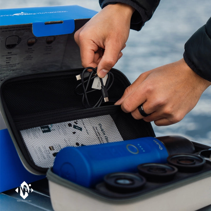[Hàng chính hãng] Set máy pha cà phê điện cầm tay Outin Nano Portable Espresso Machine màu Ocean Blue (Phiên bản giới hạn)