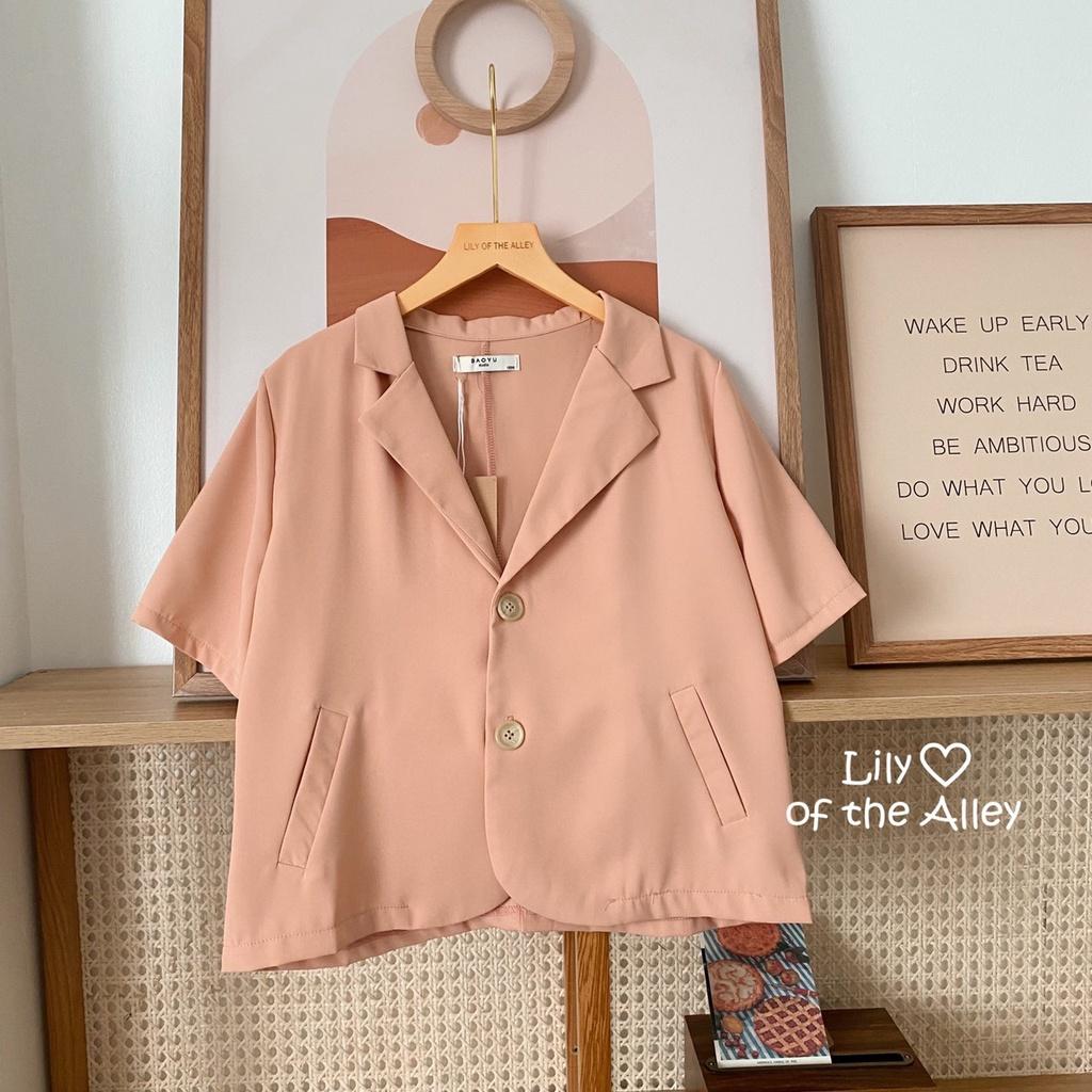 Áo blazer cộc tay túi chéo