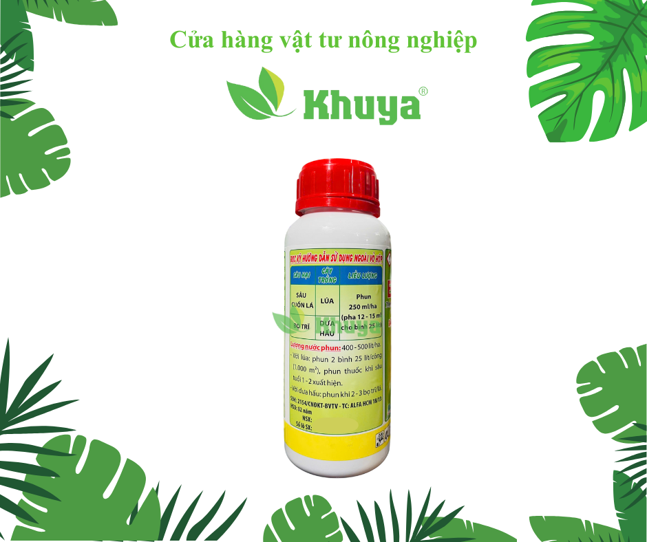 Thuốc trừ sâu sinh học Ematin 60EC 500ml Đặc trị Sâu cuốn lá và Bọ trĩ