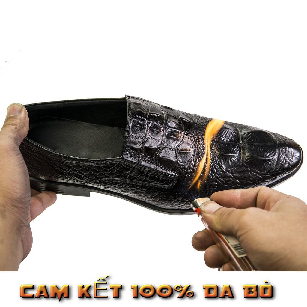 Giày Tây Công Sở Nam Da Bò Vân Cá Sấu UDANY Mẫu Mới - GLN23