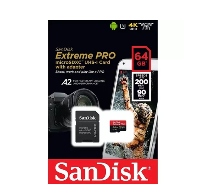 Thẻ nhớ MicroSDXC SanDisk 64GB/128GB 200MB/s Extreme Pro UHS-I với Adapter SD - Hàng Chính Hãng