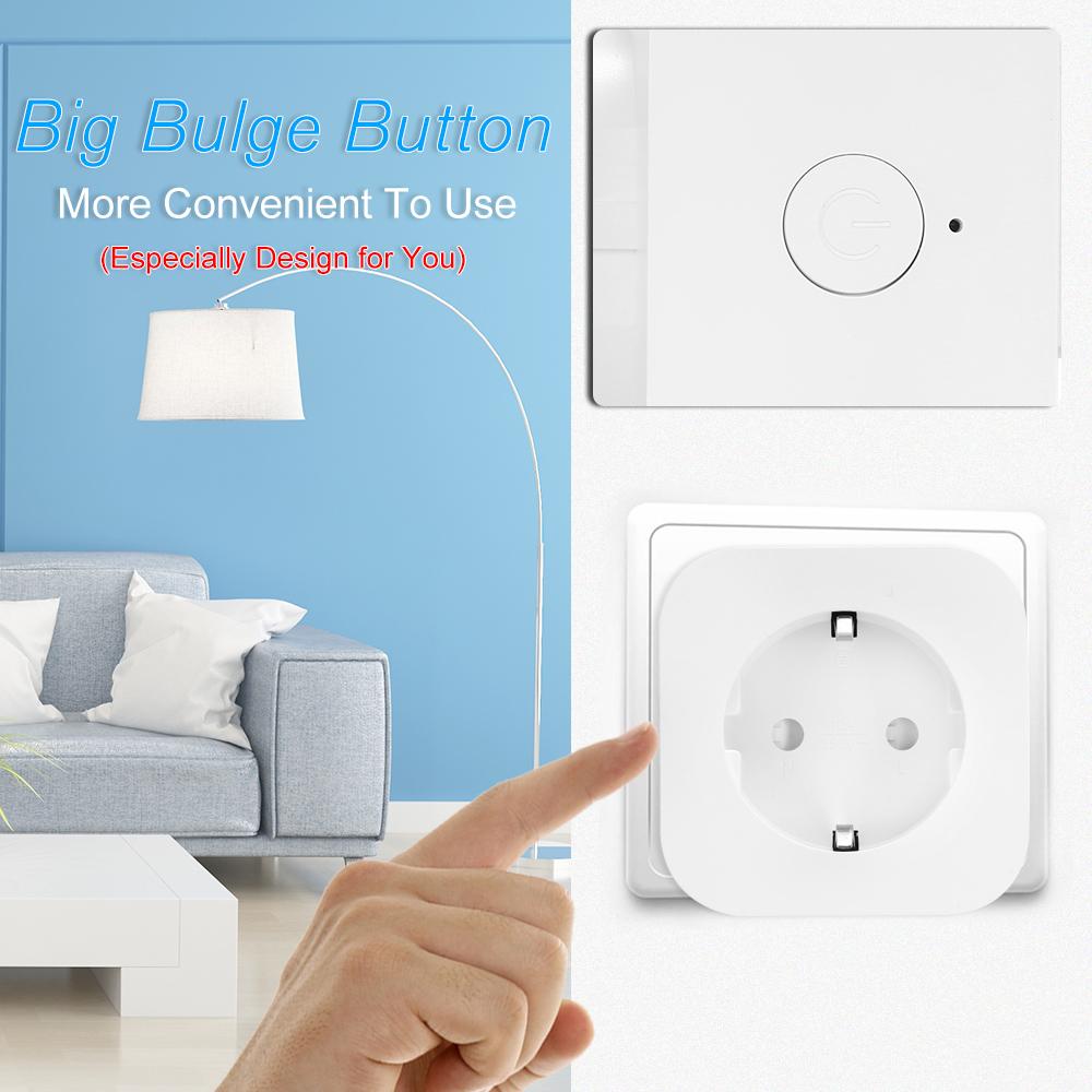 Mini Smart WiFi Socket EU Type F Remote Control by Smart Phone from Anywhere Timing Function, Voice Control Compatible with Amazon Alexa and for Google Home IFTTT