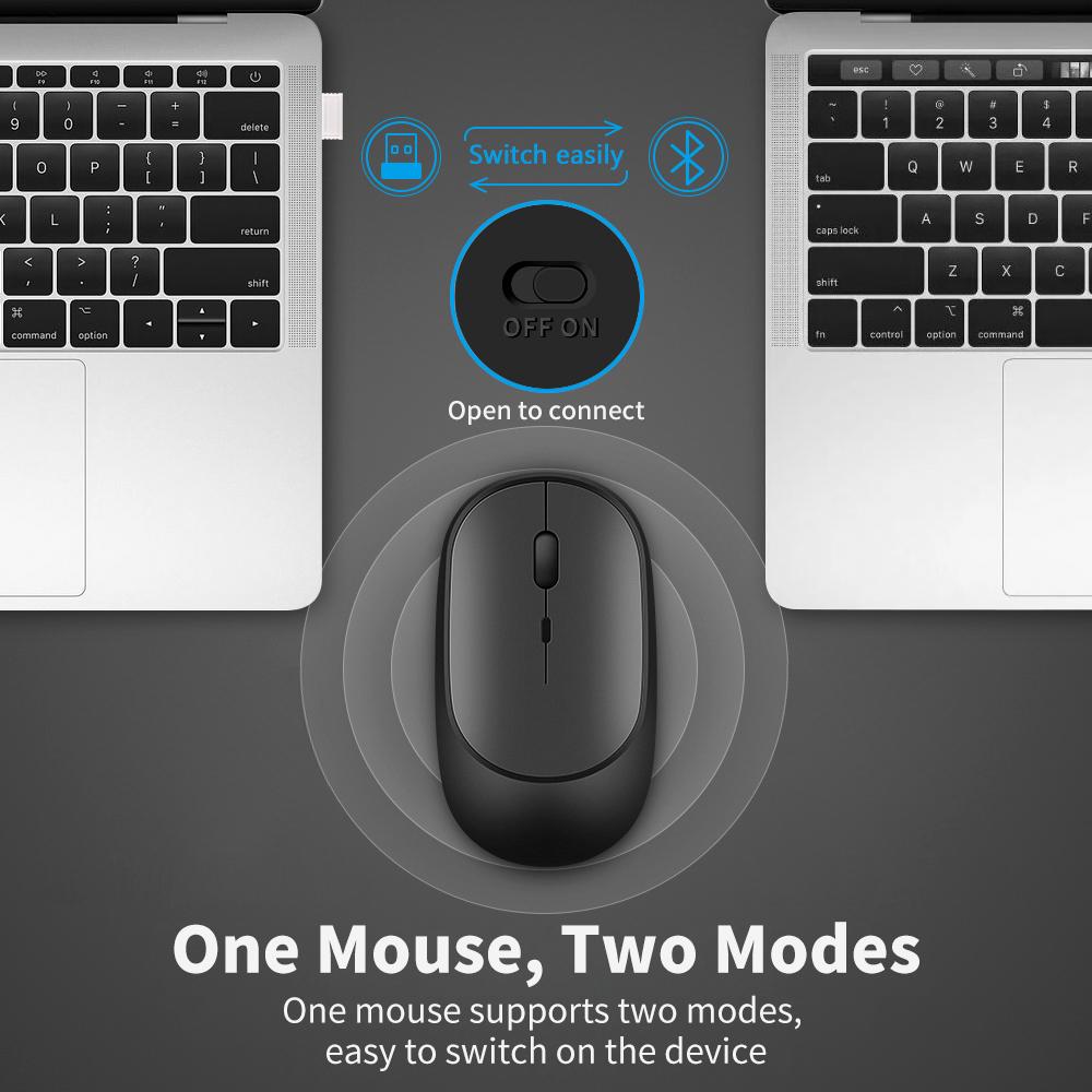 Chuột Bluetooth Không Dây Game Thủ Sạc Kép Chế Độ 4.0 + USB Dành Cho MacBook PC iPad Máy Tính Laptop Phụ Kiện