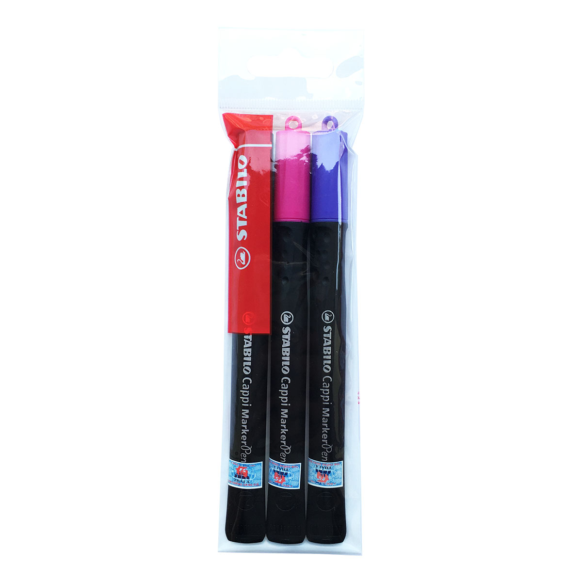 Bộ 3 Bút lông dầu Cappi MarkerPen xanh lá + hồng + tím (MK169-C3B)