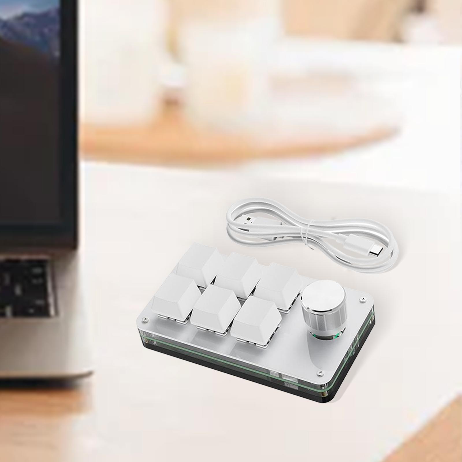 6 Keys One Handed Gaming Keypad White