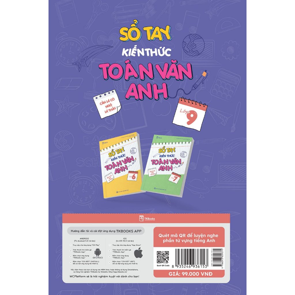 Sách - Sổ tay kiến thức Toán - Văn – Anh Lớp 9