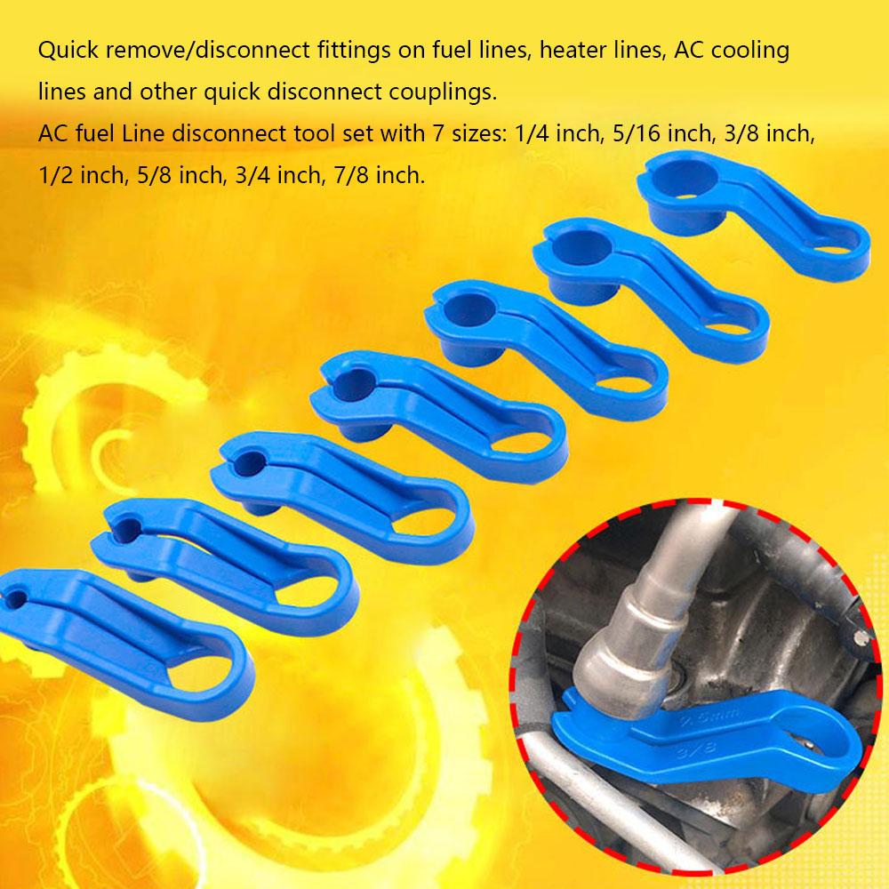 7PCS Car Auto AC Fuel Line Disconnect Tool Set Transmission Oil Cooler Line Removal Tools 1/4-7/8 Inch