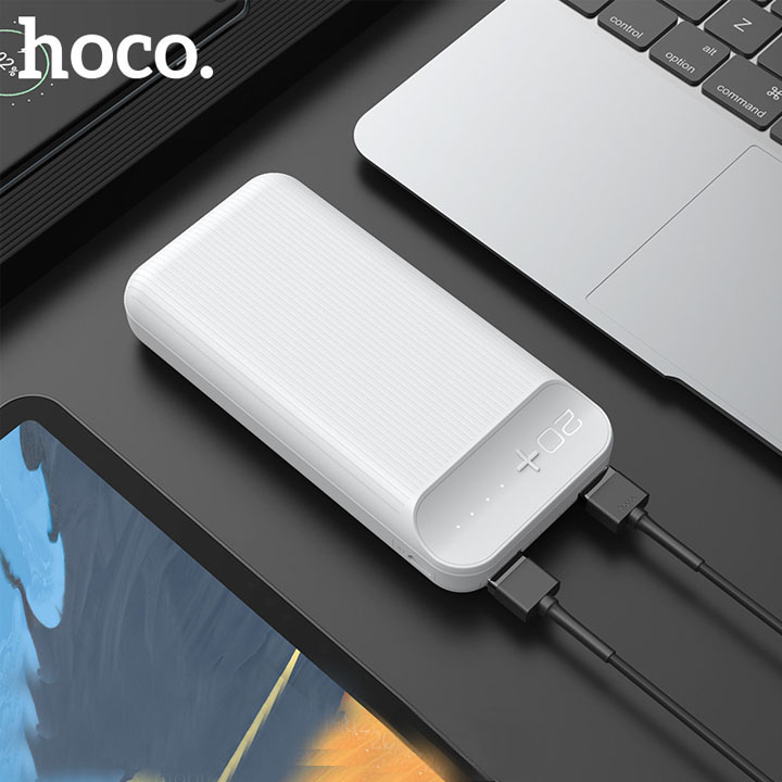 Pin Dự Phòng Polymer A+ 2 Cổng Usb 2.0A 20000mah Hoco J52A đèn led - Hàng nhập khẩu