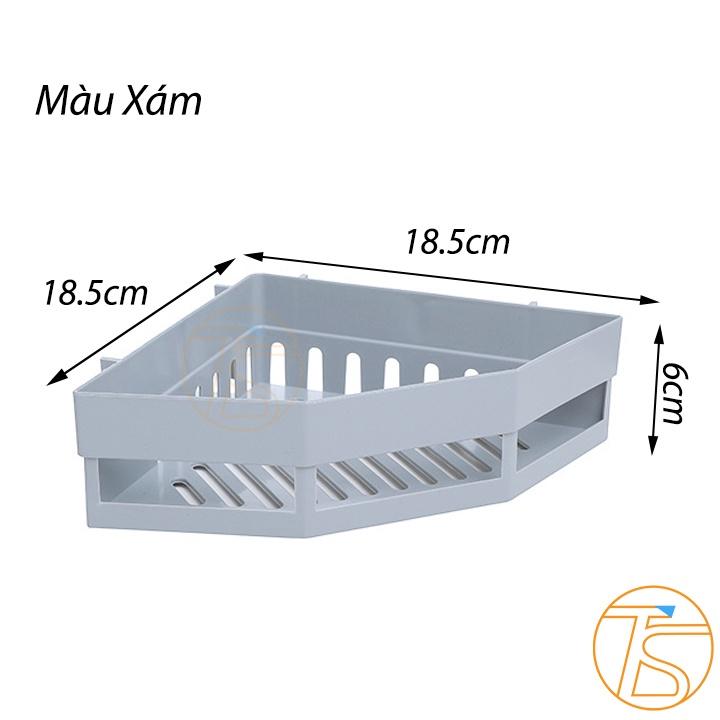 Kệ Nhựa Góc Tường Để Đồ Trong Nhà Tắm Nhà Bếp Dán Bám Dính Không Cần Khoan 18.5x18.5cm - 1 Cái