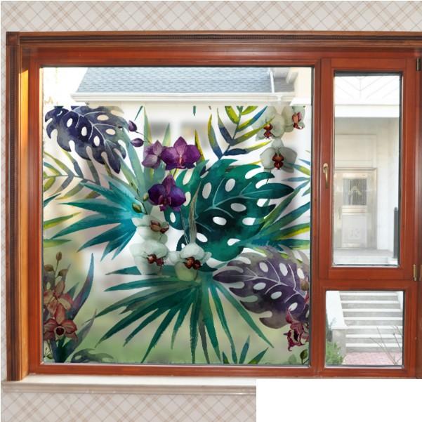 Decal dán kính cao cấp - Lá Dương Xỉ Sắc Màu