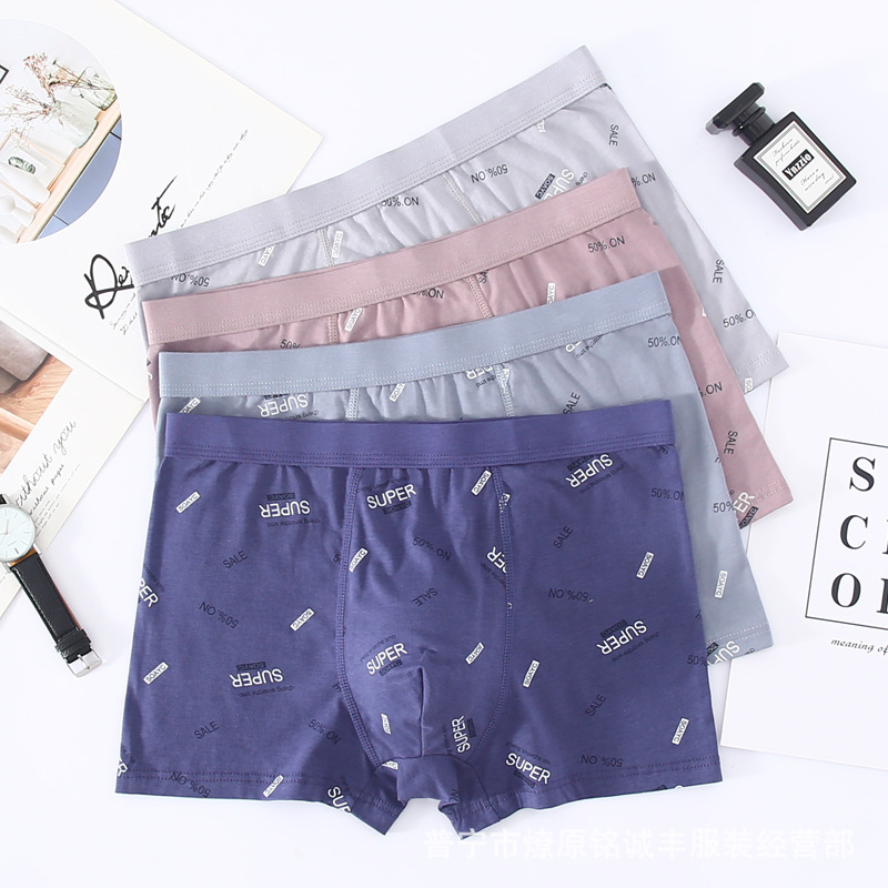 Quần Lót Nam Màu Sáng Cotton Boxer Nam In 3D Mẫu Ngẫu Nhiên - Hàng Nhập Khẩu