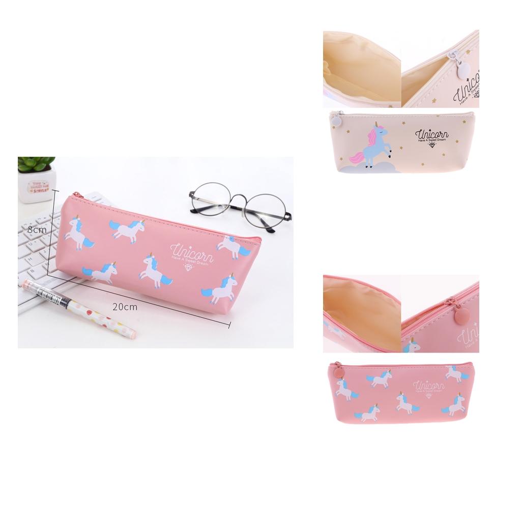 Soft Cartoon Zipper Pouch Pencil Pen Case Holder Cosmetic Makeup Bag