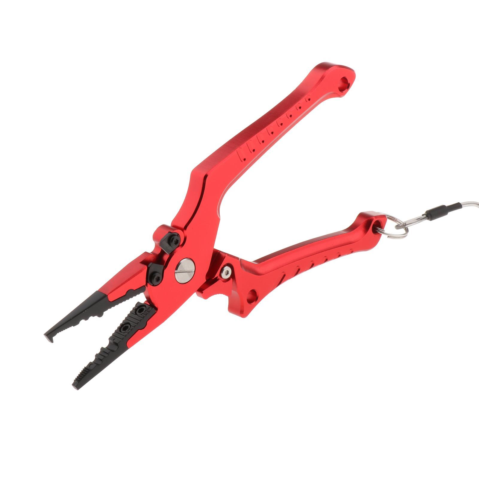 Aluminum Alloy Fishing Pliers Lightweight Fishing Tackle Pliers Braid Cutters, Equipped with Sheath and Lanyard