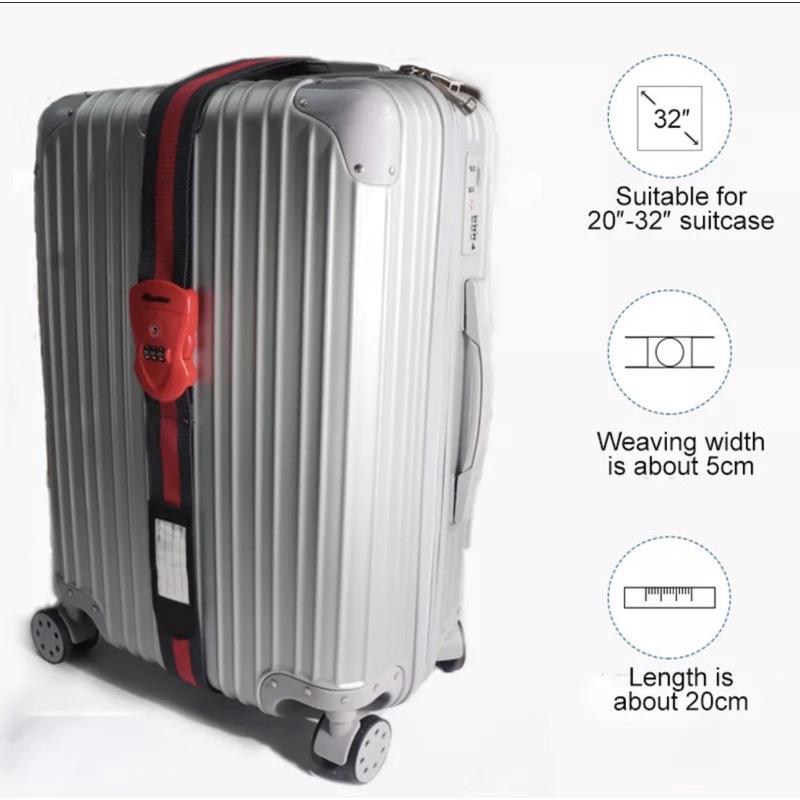Dây Đai Vali Master Lock 4702 EURD RED Đầu khóa số có chứng nhận TSA - MSOFT