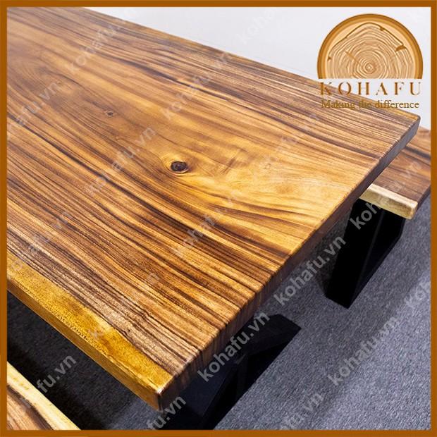 Mặt bàn dài gỗ me tây nguyên tấm cắt vuông vức dài 143 x rộng 79 x dày 4.5 (cm)- KL20226