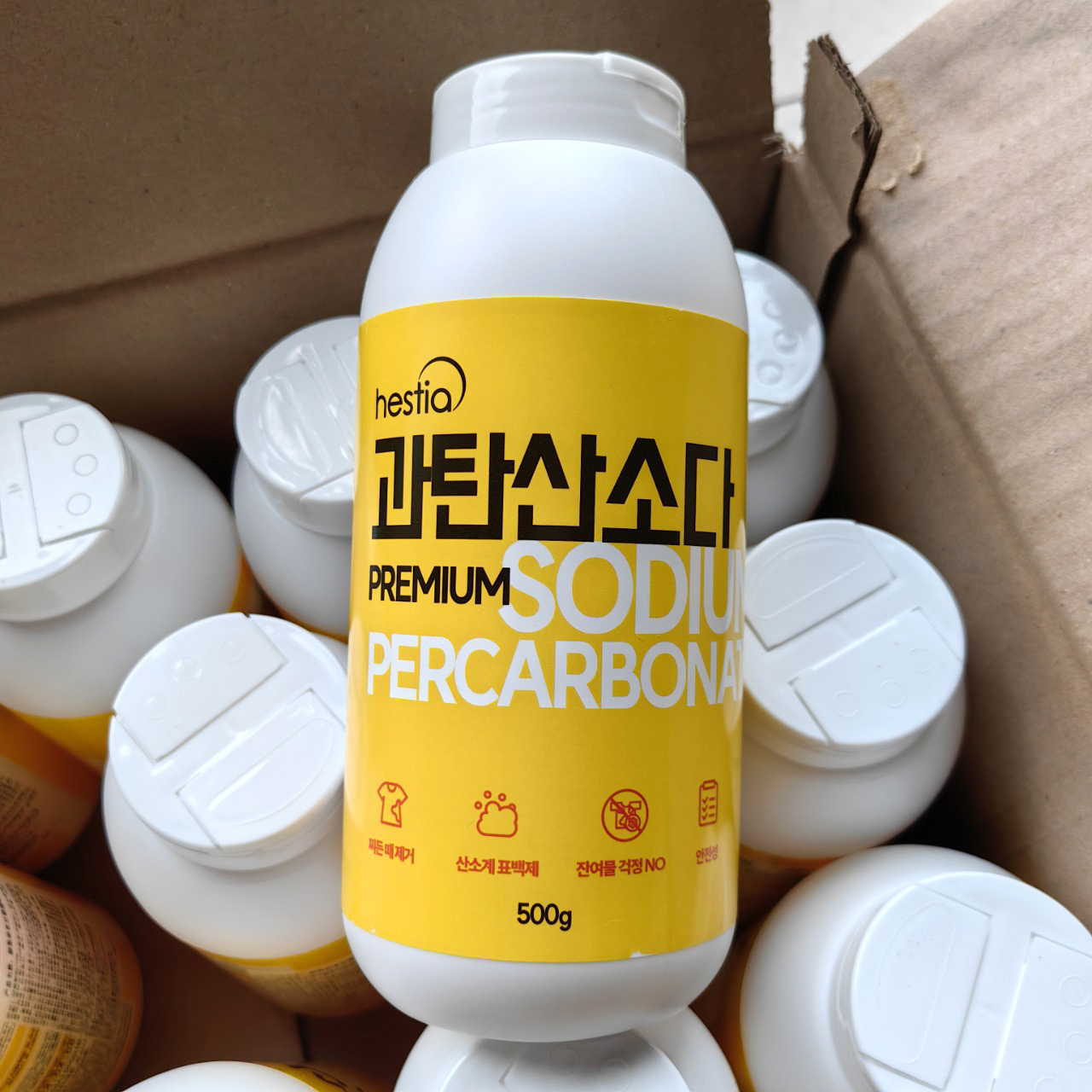 Bột làm sạch lồng máy giặt và tẩy cặn canxi nhà tắm Hestia Permium Hàn Quốc 500g