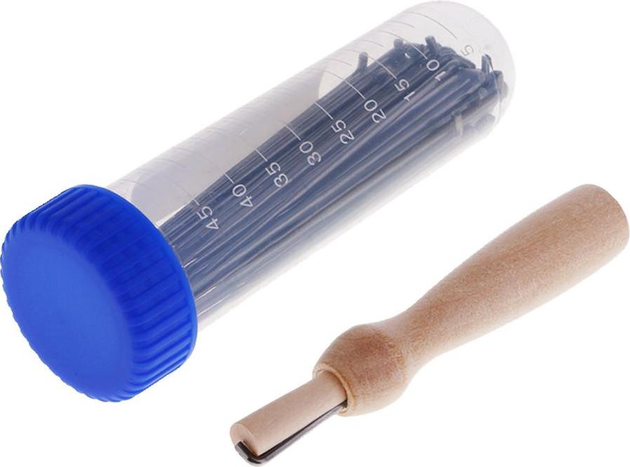 60 Chiếc 3 Size Nỉ Kim Len Cảm Thấy Dụng Cụ Với 1 Cái Rõ Ràng Chai Và 1 Chiếc Tay Cầm Bằng Gỗ