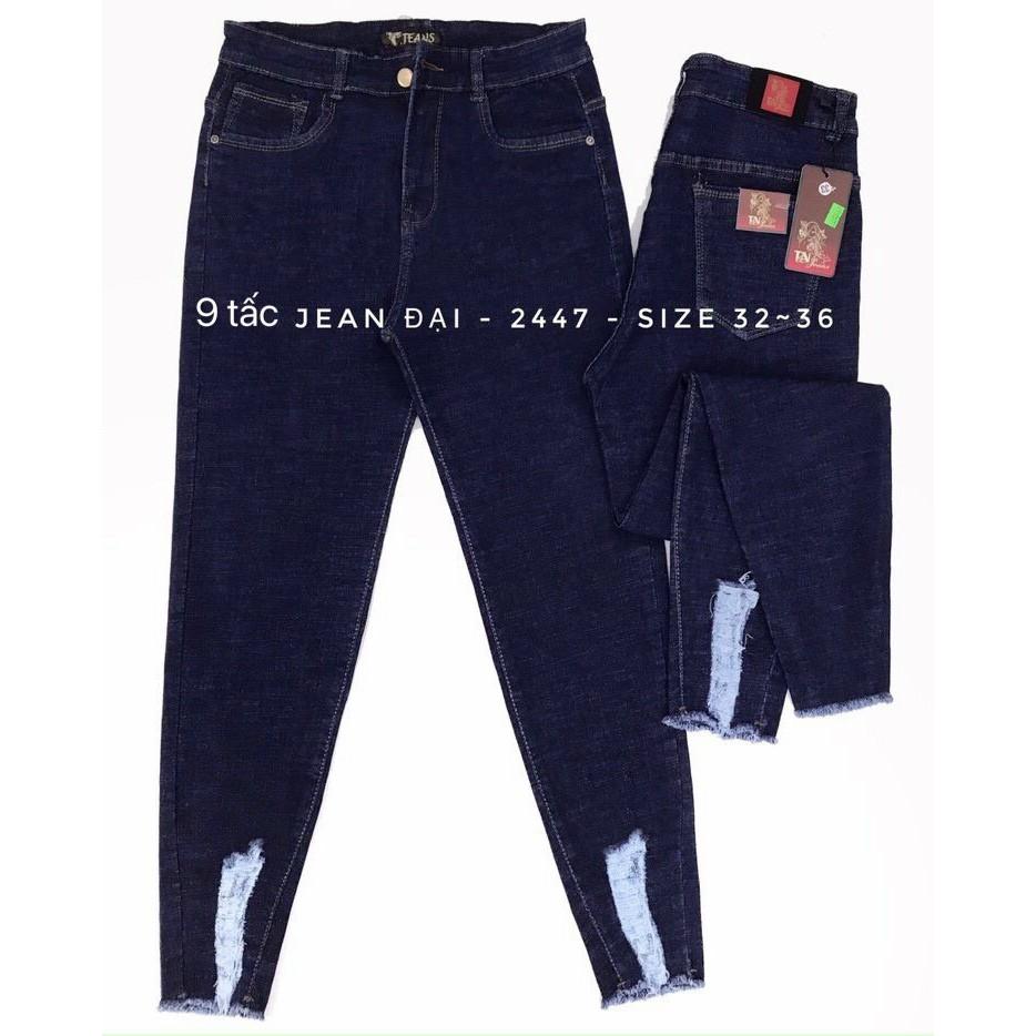 { SIZE 60-90KG } QUẦN JEAN LỠ 9 TẤC RÁCH NHẸ LƯNG CAO