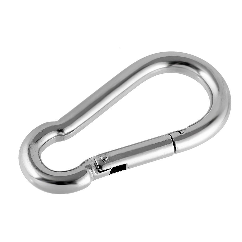 2pcs 4cm Climbing 304 Stainless Steel Carabiner Clip Quick Hook Keyring