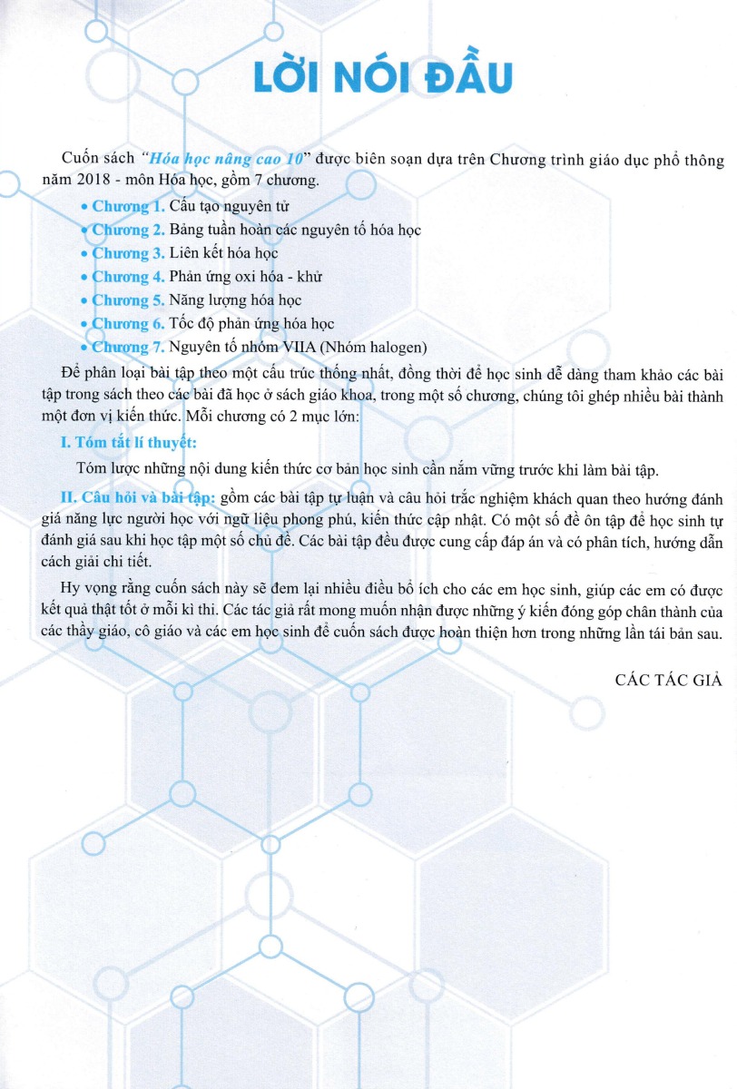 Hóa Học Nâng Cao 10 (Biên Soạn Theo Chương Trình Giáo Dục Phổ Thông Mới) - ND