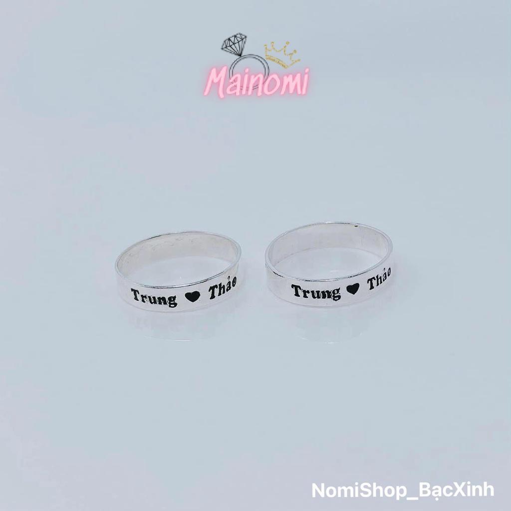 Nhẫn Khắc tên có thể làm mặt dây chuyền Mainomi_Shop Bạc Xinh