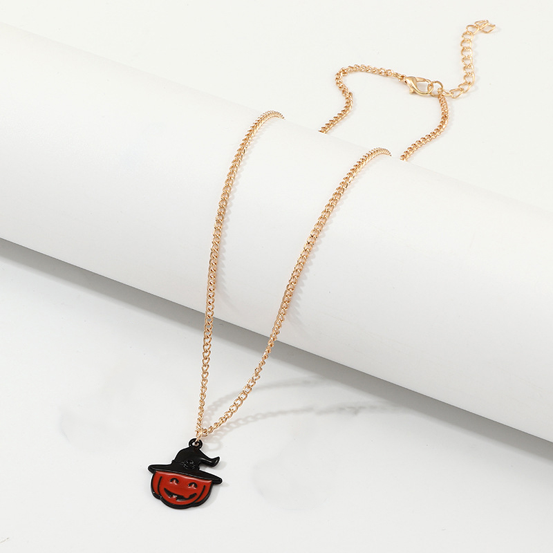 Dây chuyền vòng cổ Halloween Bí Ngô Đỏ đội mũ siêu cute
